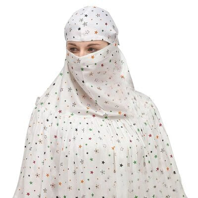 Assorted White Colour Design Sun Protection Face Scarf Mask
