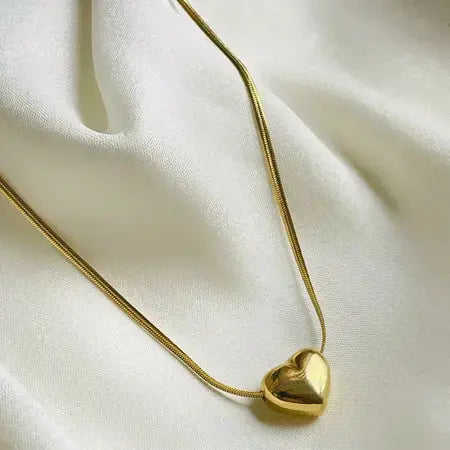 Gold heart shaped | Anti Tarnish | Hearty Pendant Necklace