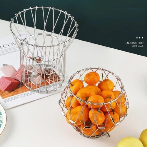 Stainless Steel Foldable Basket for Kitchen