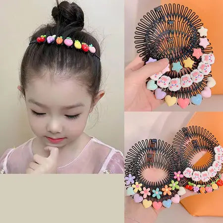 Colorful Circular Comb Headband for Girls ( Pack of 4 )