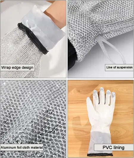 Dish Washing Wire Gloves ( Pack of 4 )