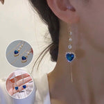 Heart-Shaped Zircon Tassel Earring
