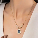 Black Onyx Necklace (Titanium Steel)