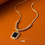 Black Onyx Necklace (Titanium Steel)