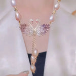 Pearl Necklace with Swan Pendant