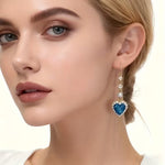 Heart-Shaped Zircon Tassel Earring