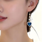 Heart-Shaped Zircon Tassel Earring
