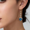 Heart-Shaped Zircon Tassel Earring